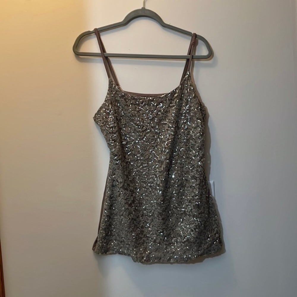 Size Extra Large Sparkle, Front Tank Top With Adjustable Straps